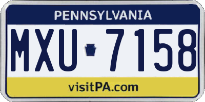 PA license plate MXU7158
