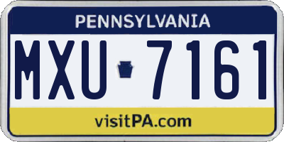 PA license plate MXU7161