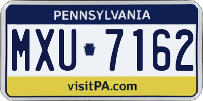 PA license plate MXU7162