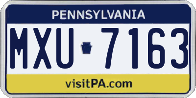 PA license plate MXU7163