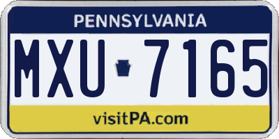 PA license plate MXU7165