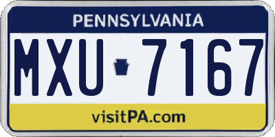 PA license plate MXU7167