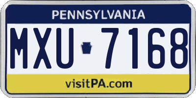 PA license plate MXU7168