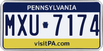 PA license plate MXU7174
