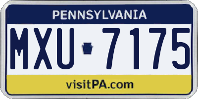 PA license plate MXU7175