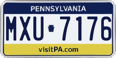 PA license plate MXU7176
