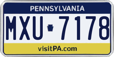 PA license plate MXU7178
