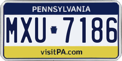 PA license plate MXU7186