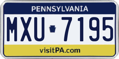 PA license plate MXU7195