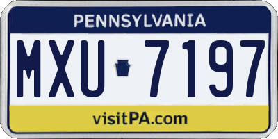 PA license plate MXU7197
