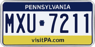 PA license plate MXU7211