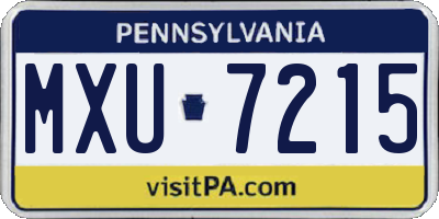 PA license plate MXU7215