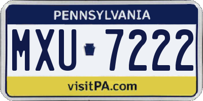 PA license plate MXU7222