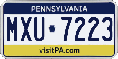 PA license plate MXU7223