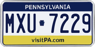 PA license plate MXU7229