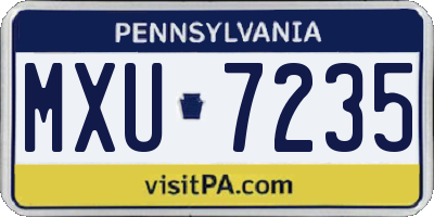 PA license plate MXU7235