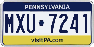 PA license plate MXU7241