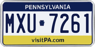 PA license plate MXU7261