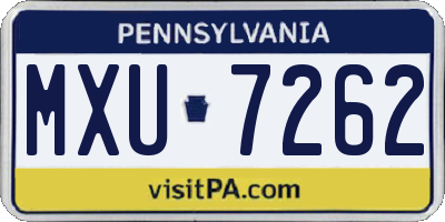 PA license plate MXU7262