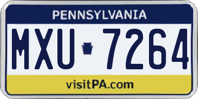 PA license plate MXU7264