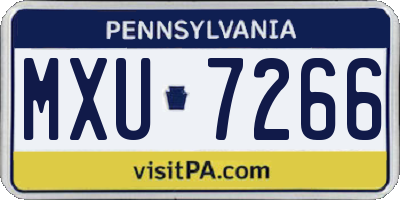 PA license plate MXU7266