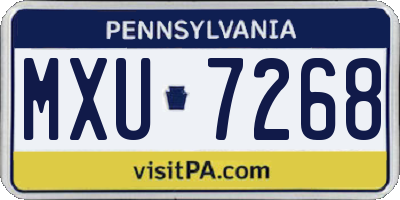 PA license plate MXU7268