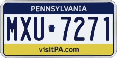 PA license plate MXU7271