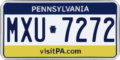PA license plate MXU7272