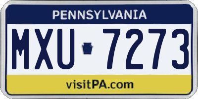 PA license plate MXU7273