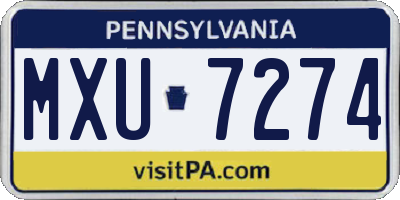 PA license plate MXU7274