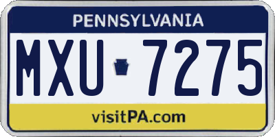 PA license plate MXU7275