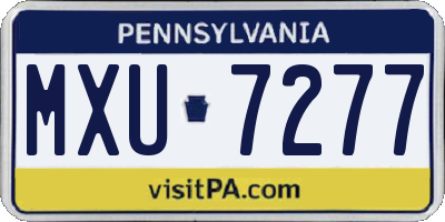 PA license plate MXU7277