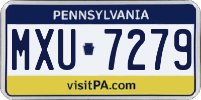 PA license plate MXU7279