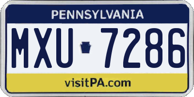 PA license plate MXU7286