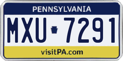 PA license plate MXU7291