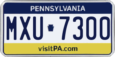 PA license plate MXU7300