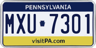 PA license plate MXU7301