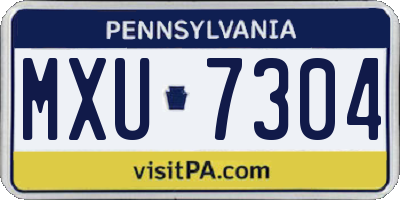 PA license plate MXU7304