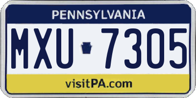PA license plate MXU7305