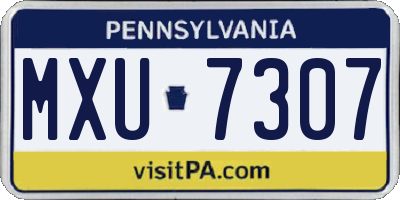 PA license plate MXU7307