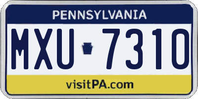 PA license plate MXU7310