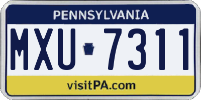 PA license plate MXU7311