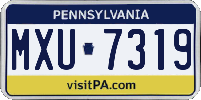 PA license plate MXU7319