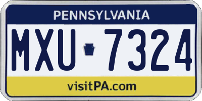 PA license plate MXU7324