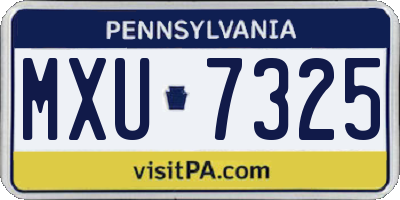 PA license plate MXU7325