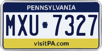 PA license plate MXU7327
