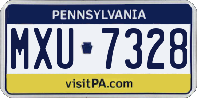 PA license plate MXU7328