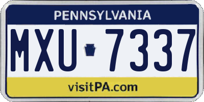 PA license plate MXU7337