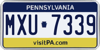 PA license plate MXU7339