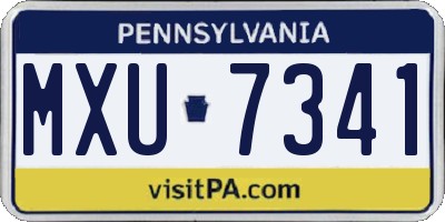 PA license plate MXU7341